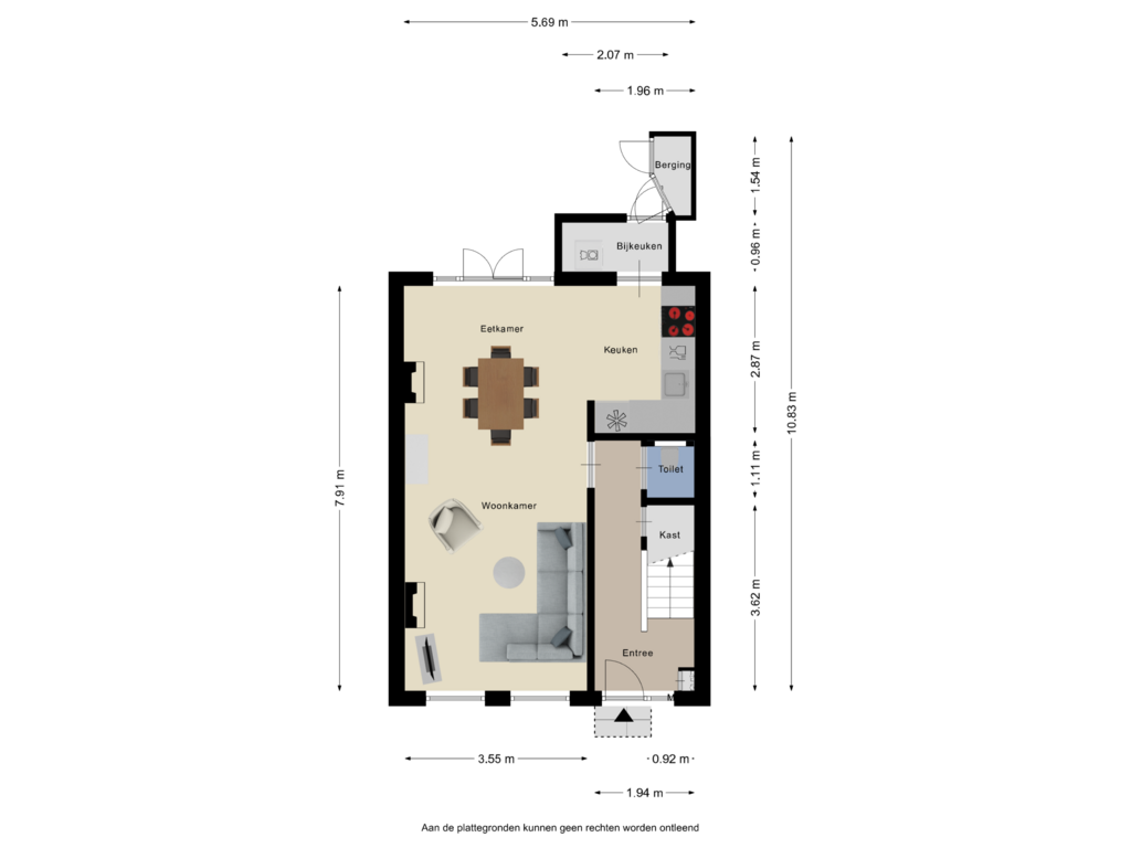 Bekijk plattegrond van Begane grond van Schuttershofstraat 4