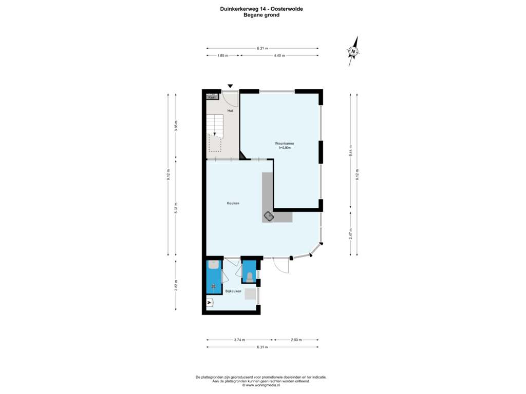 Bekijk plattegrond van Begane grond van Duinkerkerweg 14