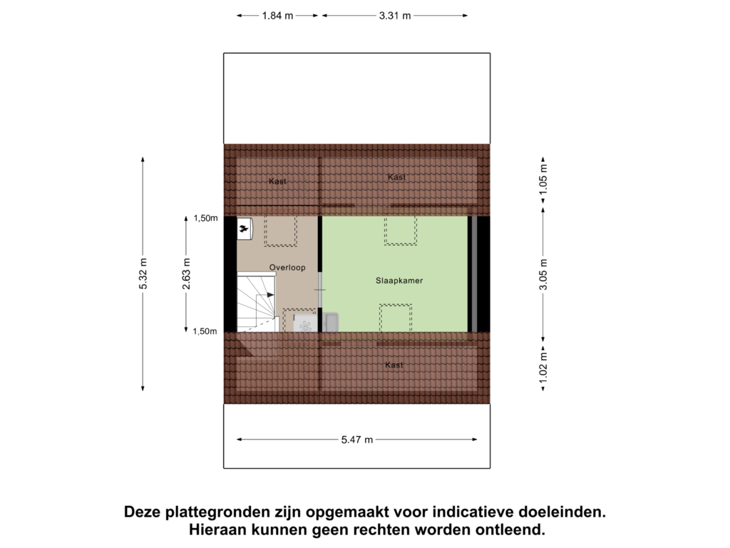 View floorplan of Tweede Verdieping of Hopmande 7