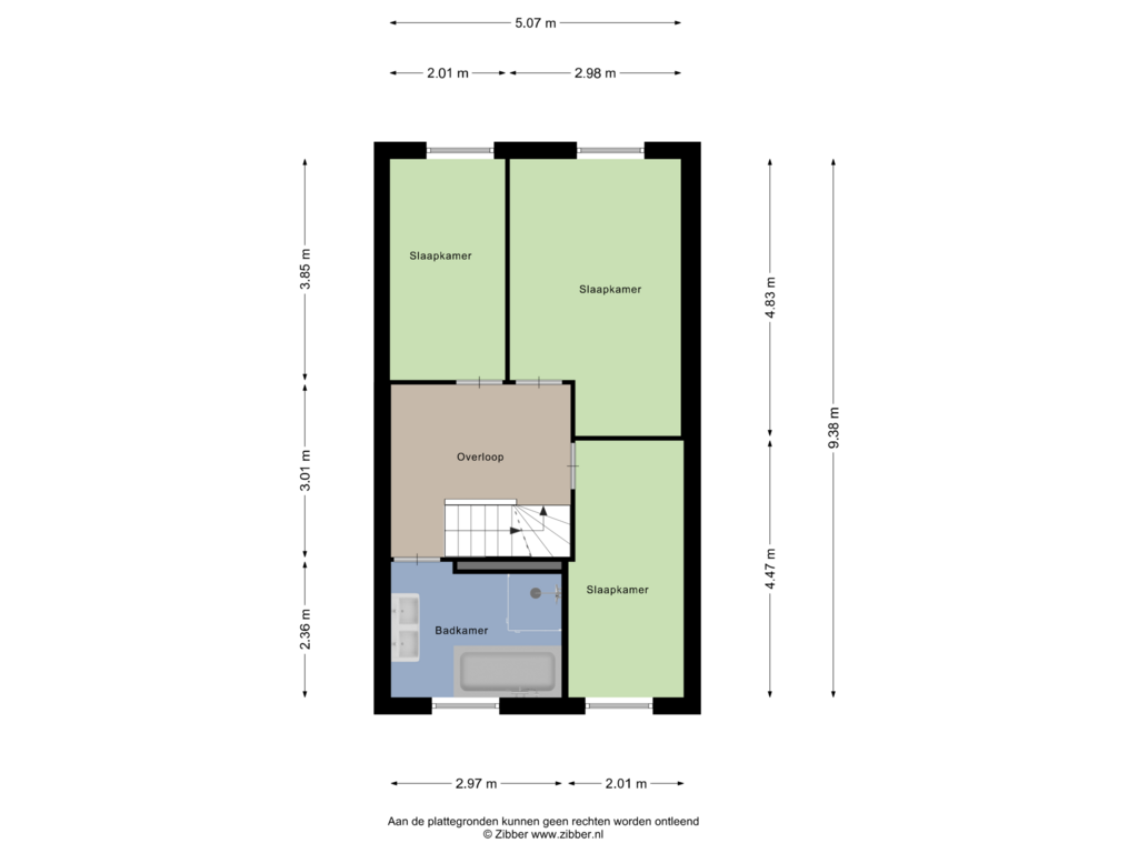 View floorplan of Eerste Verdieping of Basaltstraat 48