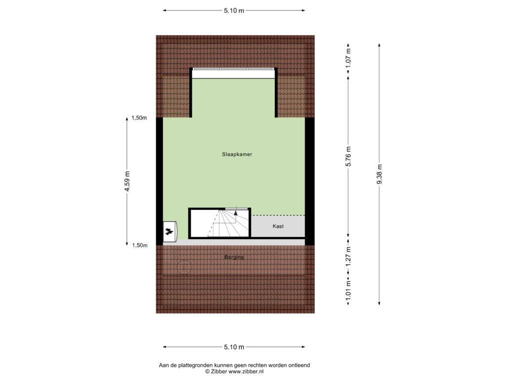 View floorplan of Tweede Verdieping of Basaltstraat 48