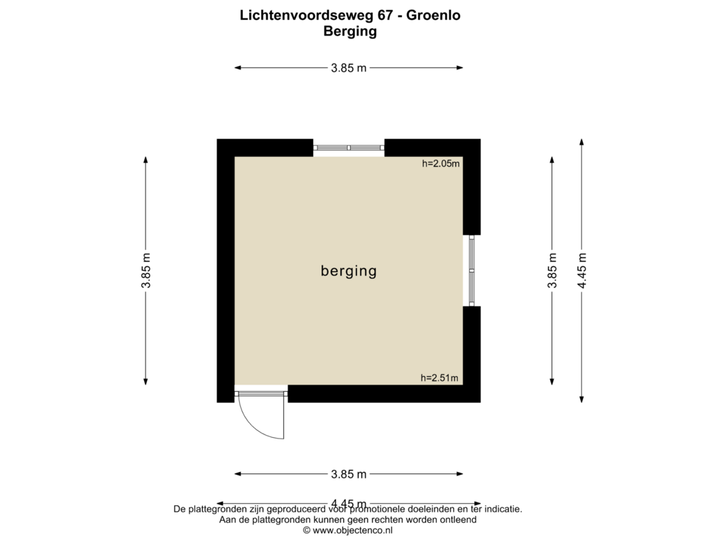 View floorplan of BERGING of Lichtenvoordseweg 67