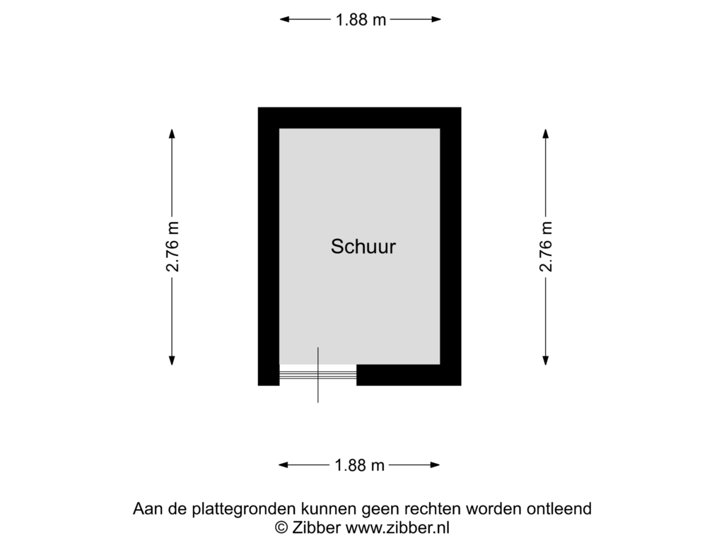 View floorplan of Schuur of Prinses Marijkelaan 20-1