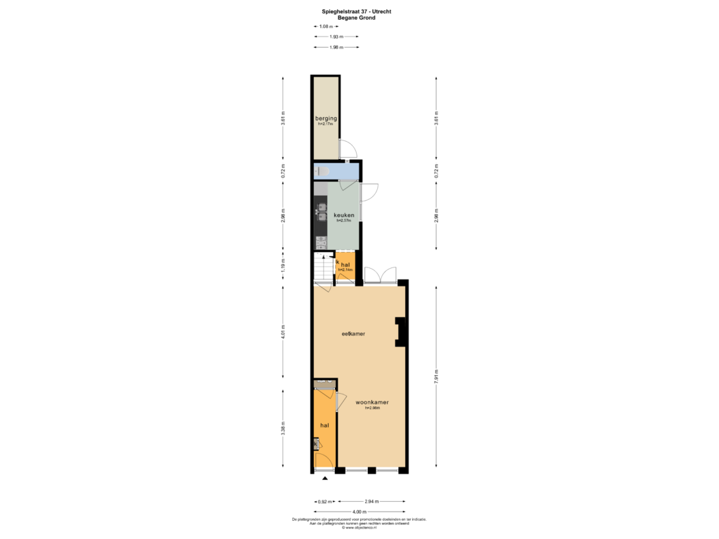 Bekijk plattegrond van BEGANE GROND van Spieghelstraat 37