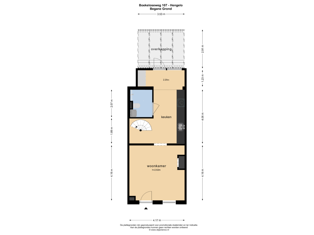 Bekijk plattegrond van BEGANE GROND van Boekeloseweg 107