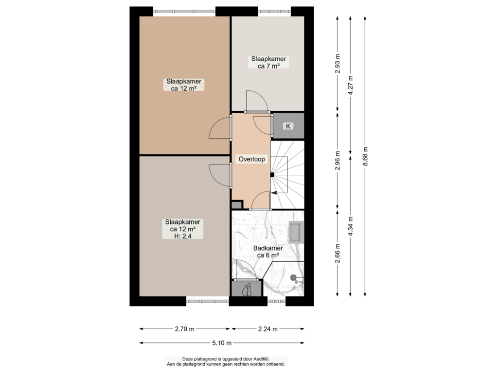 Bekijk plattegrond van Eerste verdieping van Koldakker 26