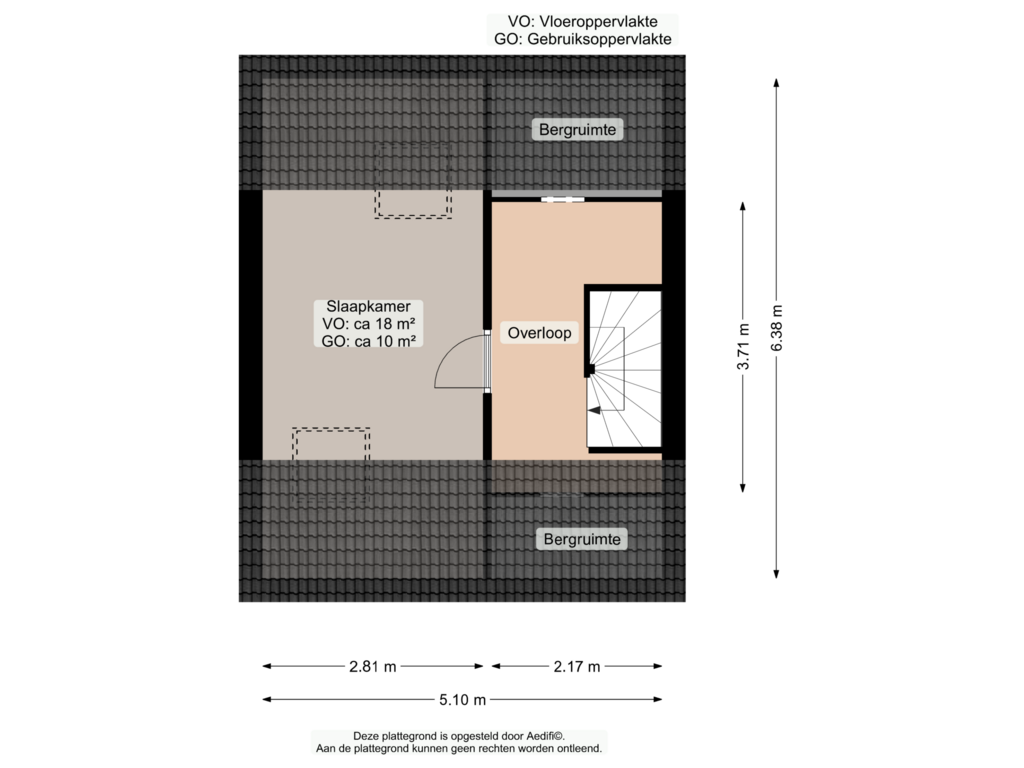 Bekijk plattegrond van Tweede verdieping van Koldakker 26