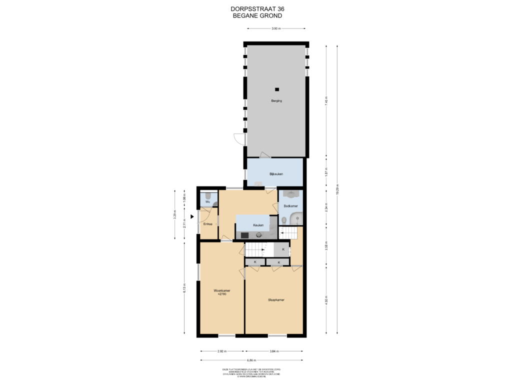 Bekijk plattegrond van Begane grond van Dorpsstraat 36