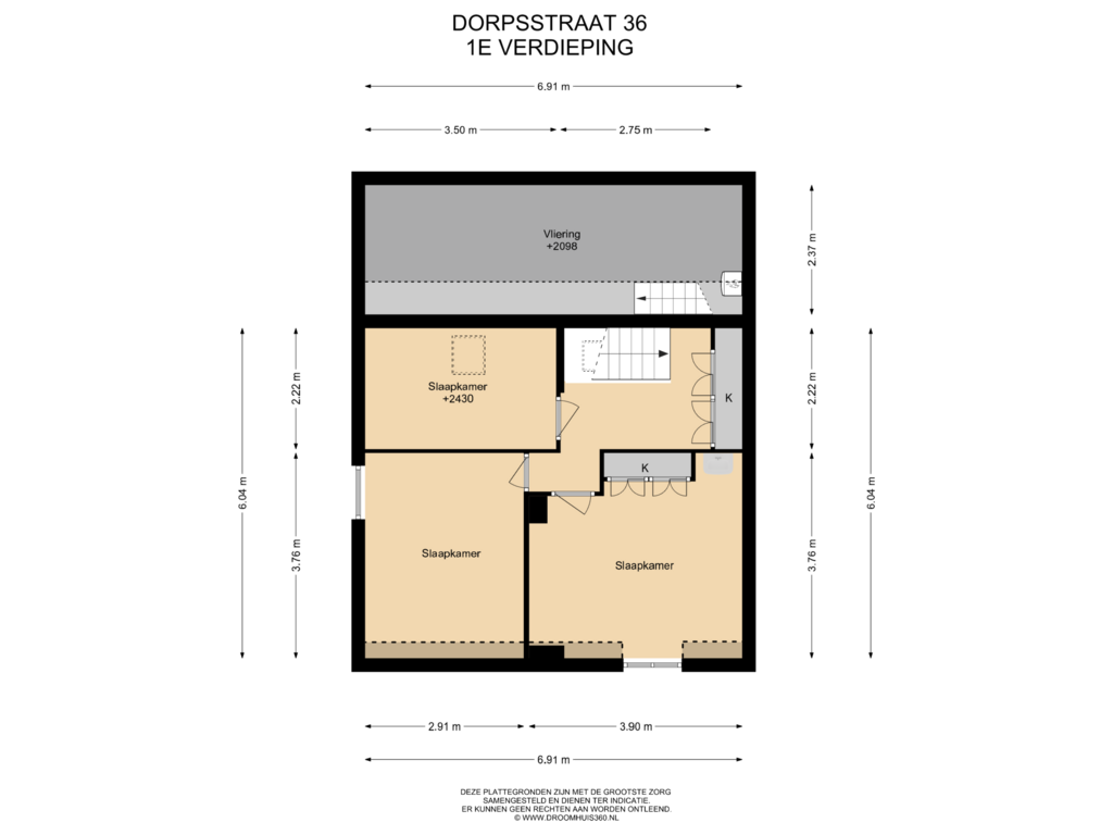 Bekijk plattegrond van 1E Verdieping van Dorpsstraat 36