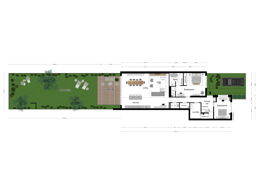 View floorplan of BEGANE GROND of Dominee Bleekerhof 39-A