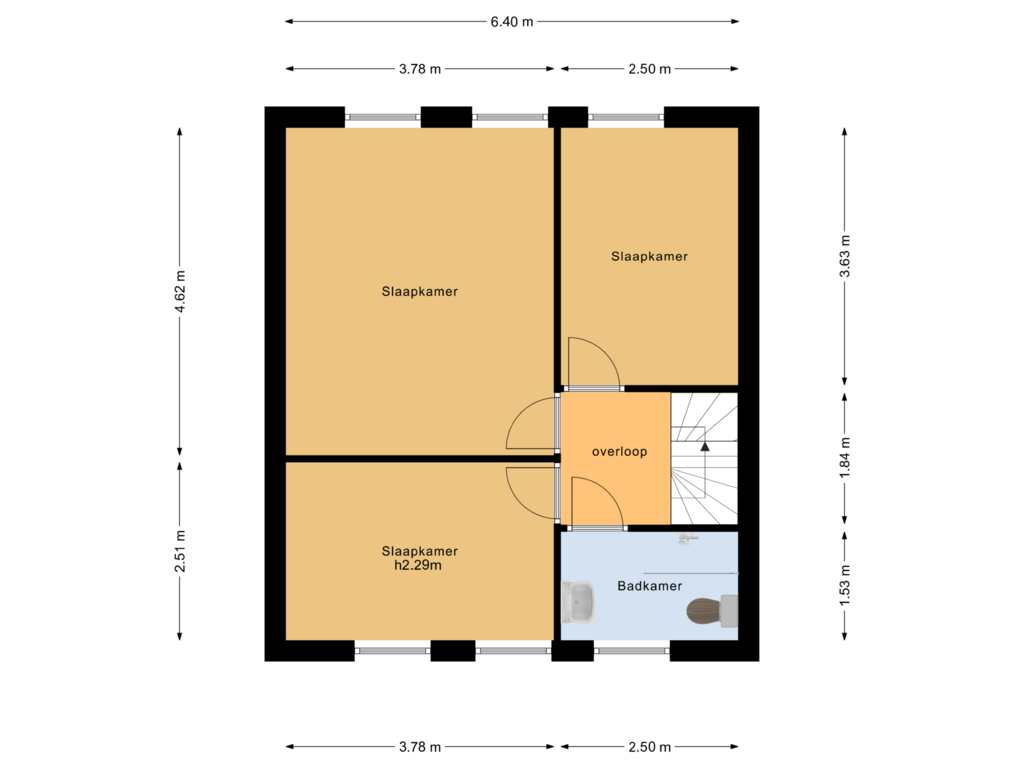 Bekijk plattegrond van Eerste verdieping van Parkstraat 52