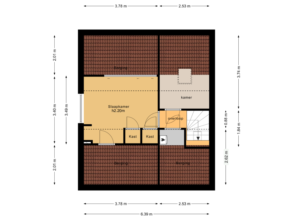 Bekijk plattegrond van Zolder van Parkstraat 52