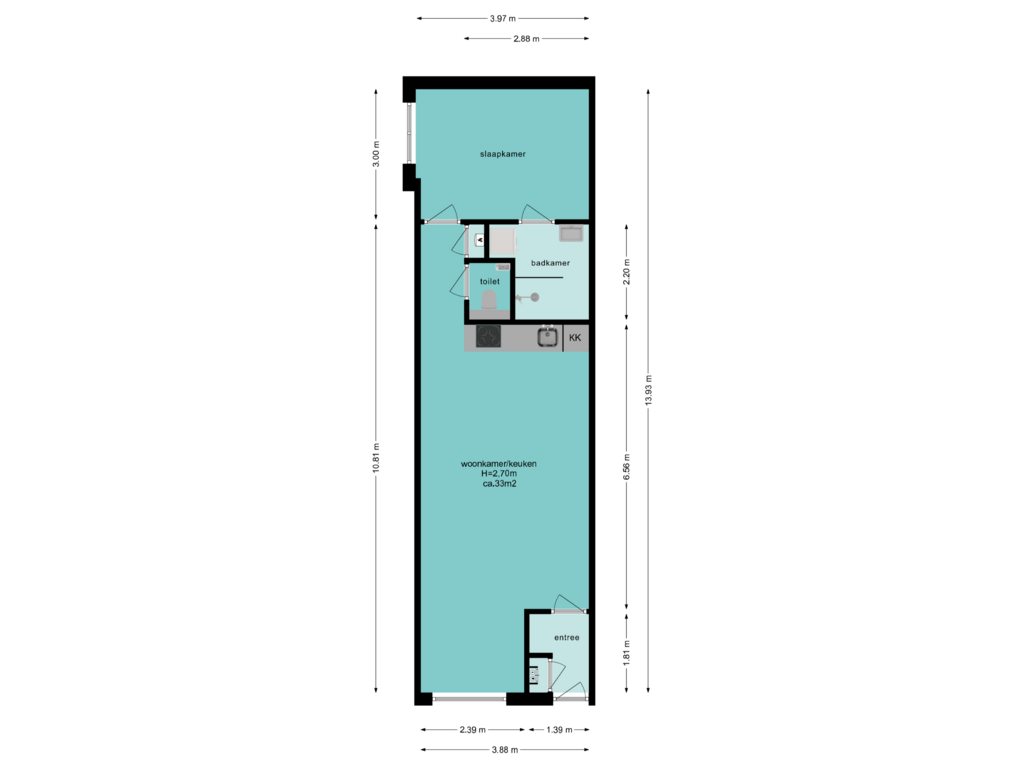 Bekijk plattegrond van First floor van Veerstraat 29-G