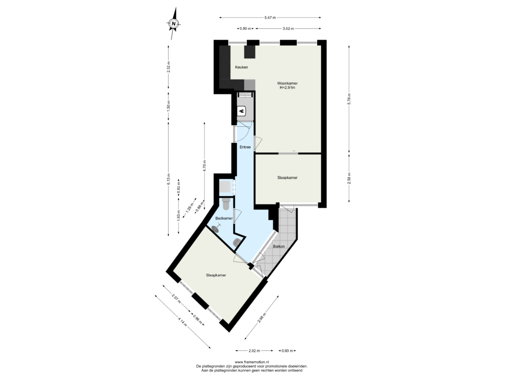 Bekijk plattegrond van Verdieping 1 van Vierambachtsstraat 76-B01