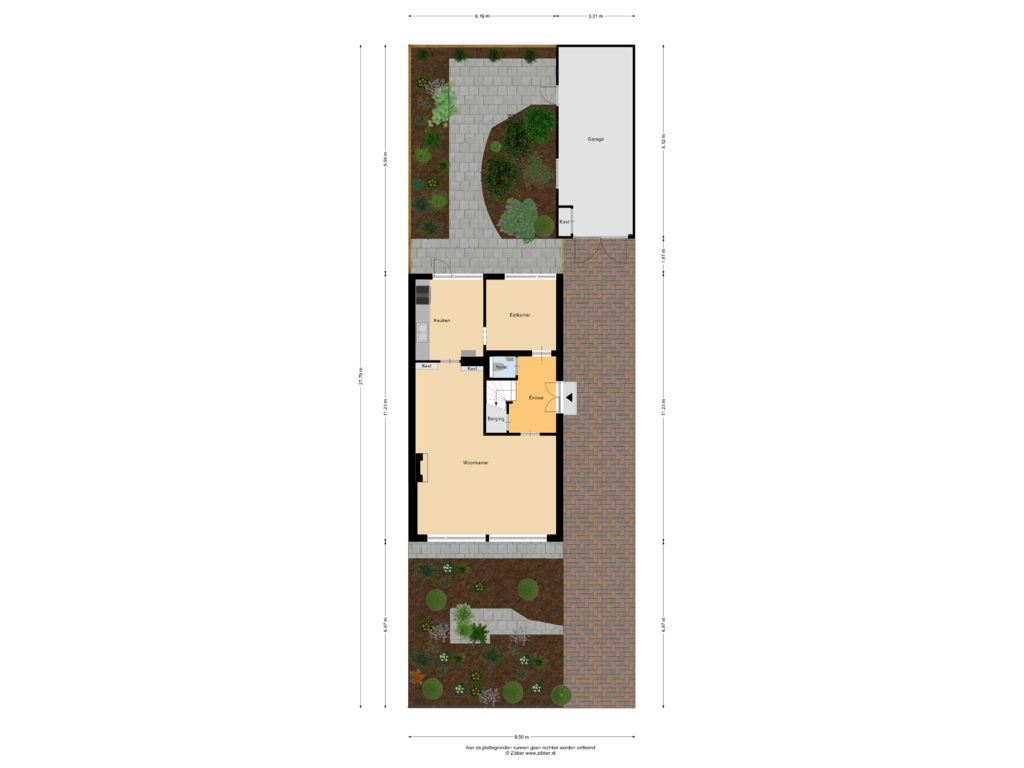 View floorplan of Begane grond Tuin of Diepenbrockstraat 21