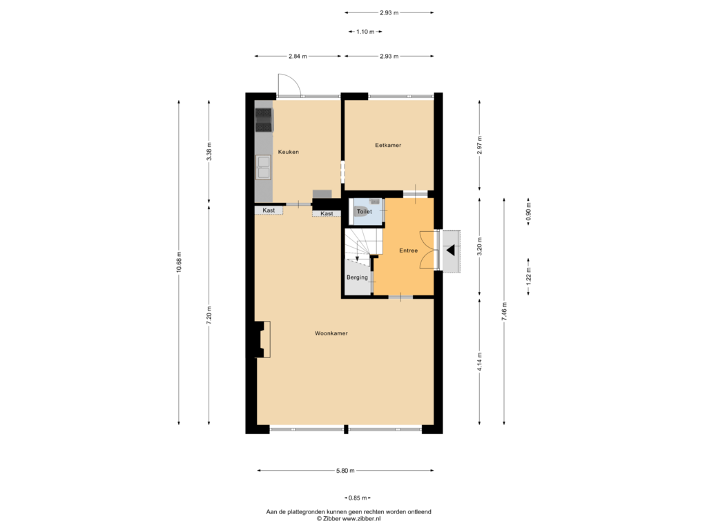 View floorplan of Begane grond of Diepenbrockstraat 21