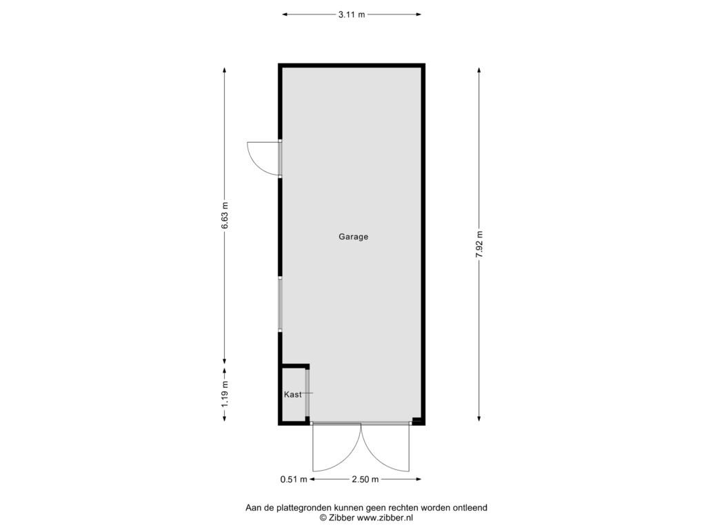 View floorplan of Garage of Diepenbrockstraat 21