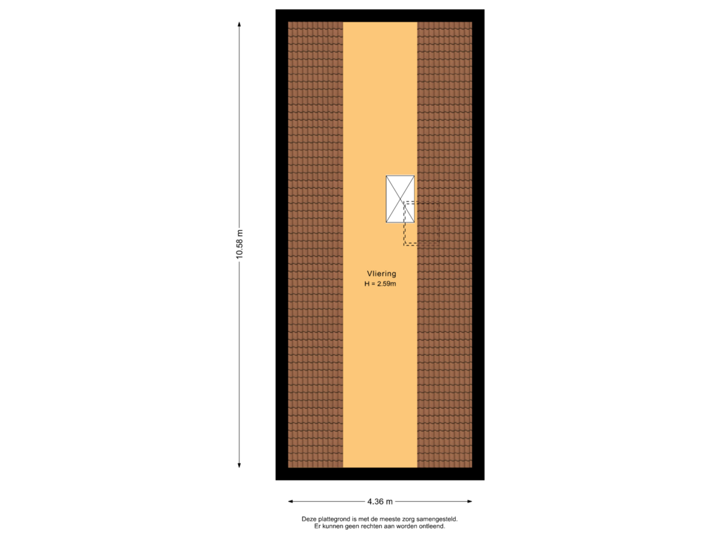 View floorplan of Tweede verdieping of Dabbestraat 65