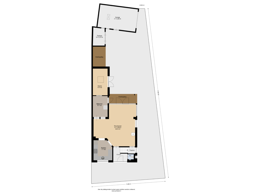 Bekijk plattegrond van Begane Grond Met Kavel van Tuindorpweg 47