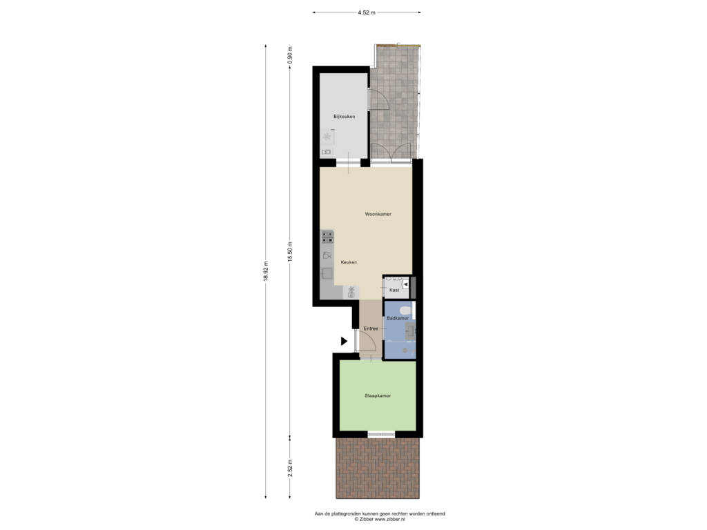 Bekijk plattegrond van Begane grond tuin van Dorpsstraat 181-B