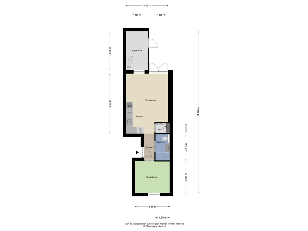 Bekijk plattegrond van Begane grond van Dorpsstraat 181-B