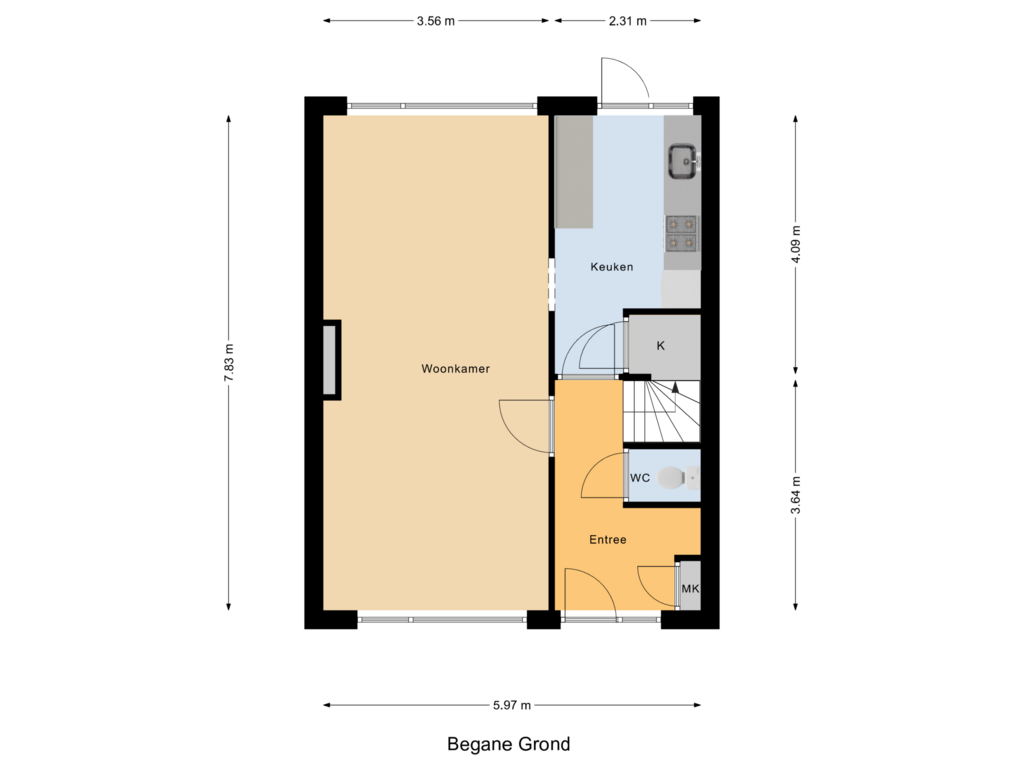 Bekijk plattegrond van Begane Grond van Pastoor Kuijpersstraat 22