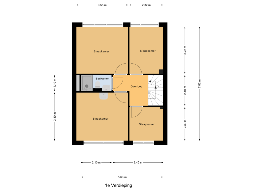 Bekijk plattegrond van 1e Verdieping van Pastoor Kuijpersstraat 22