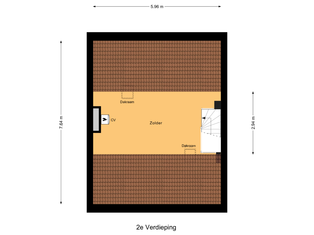 Bekijk plattegrond van 2e Verdieping van Pastoor Kuijpersstraat 22