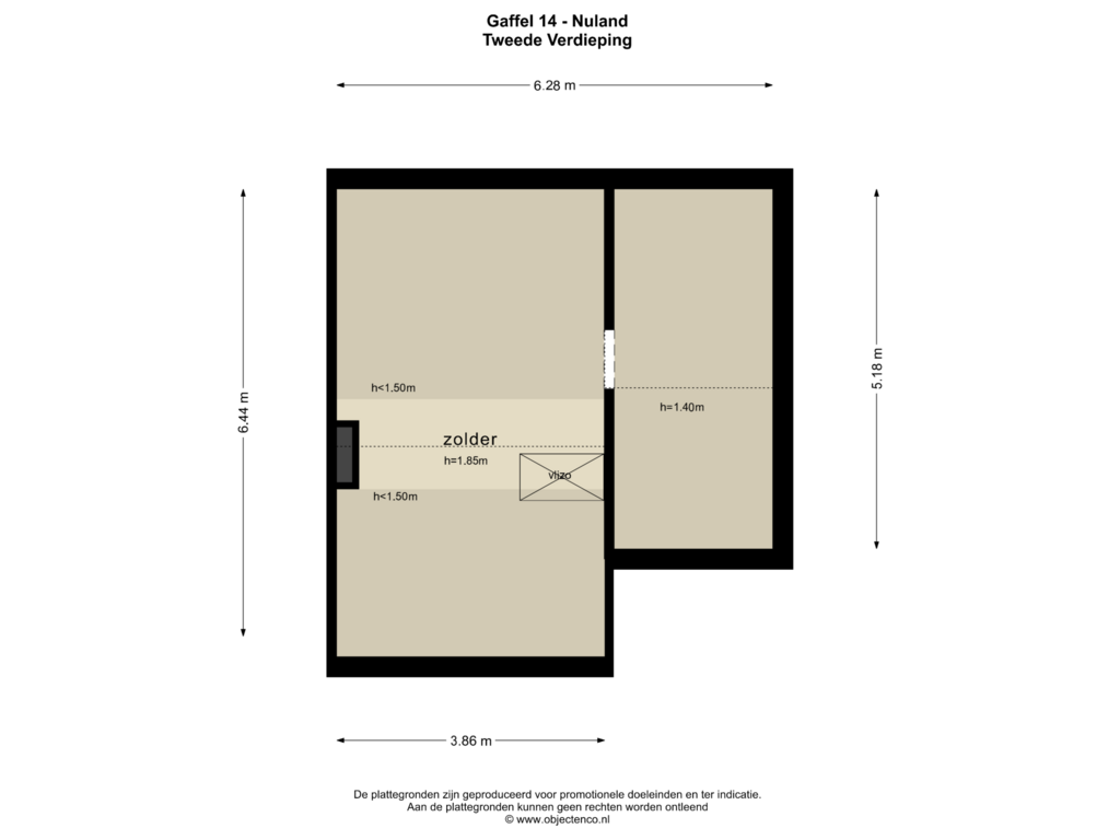 Bekijk plattegrond van Tweede Verdieping van Gaffel 14