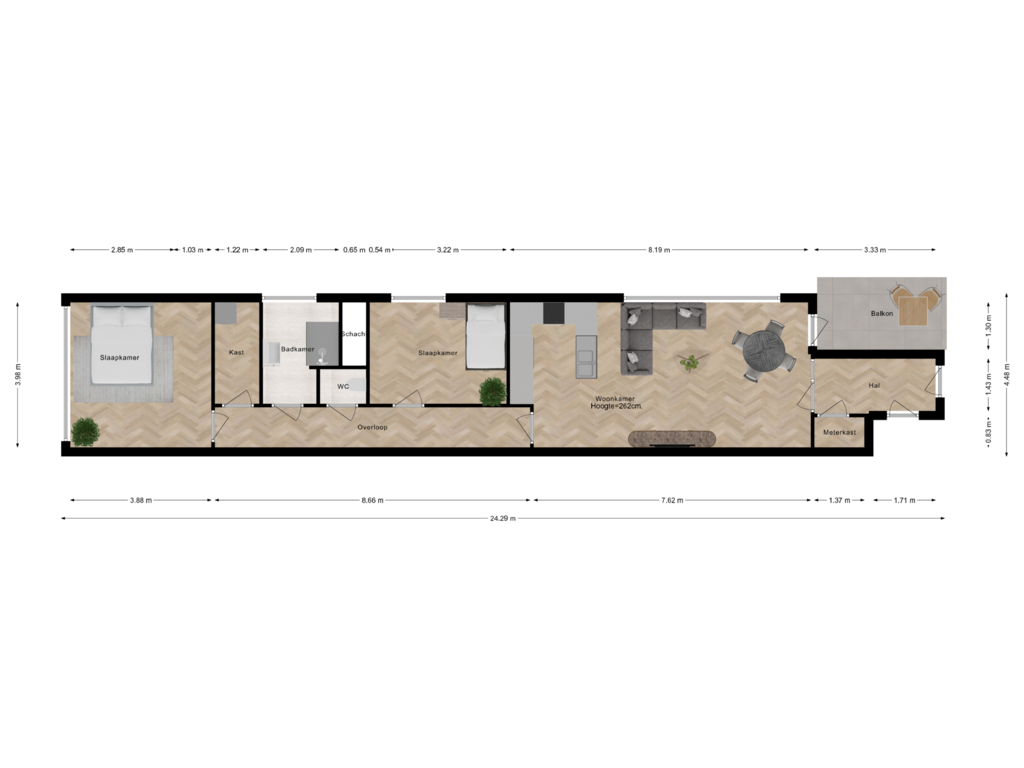 Bekijk plattegrond van First floor van Melis Stokelaan 1982