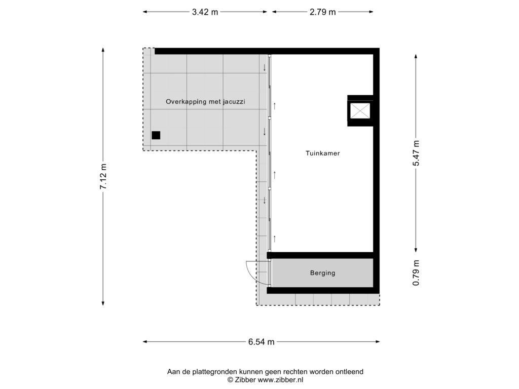 Bekijk plattegrond van Tuinhuis van Prins Clausstraat 16