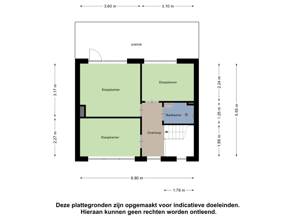 View floorplan of Eerste Verdieping of Prinses Margrietlaan 55