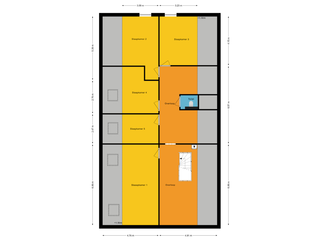 Bekijk plattegrond van Eerste verdieping van Vaartweg 18