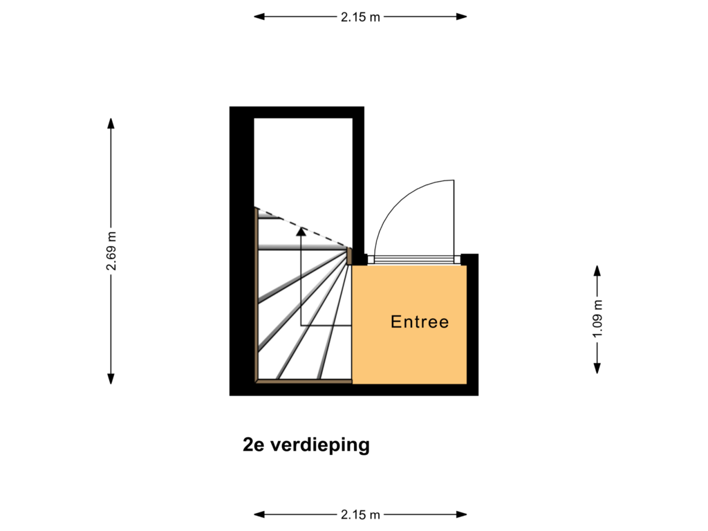 View floorplan of 2e verdieping of Amstel 157-3