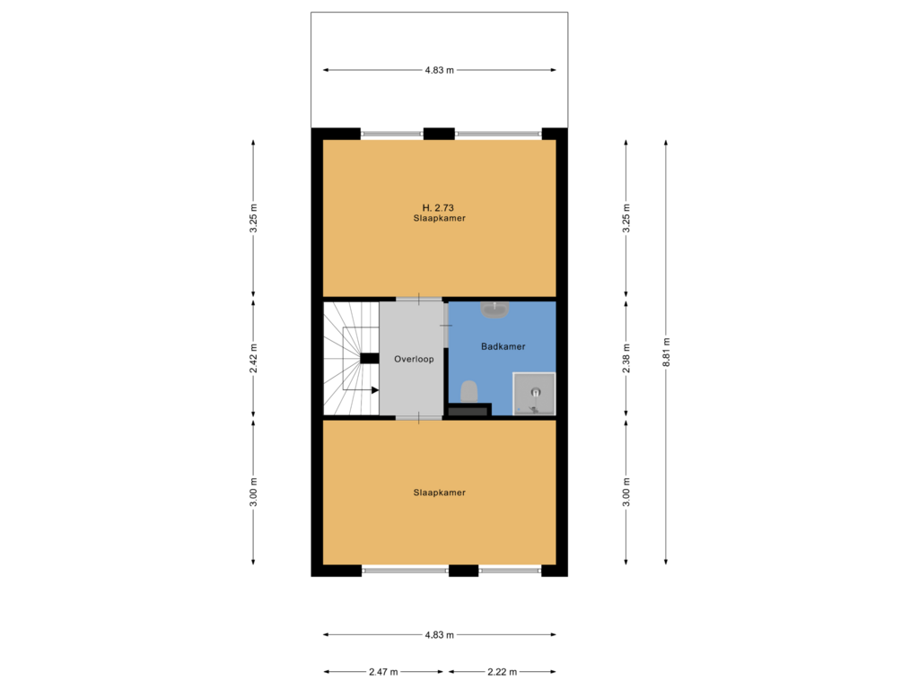 View floorplan of 1ste verdieping of Rijnland 18