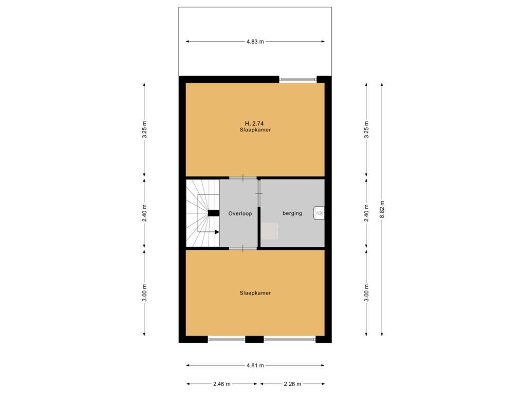 View floorplan of 2de verdieping of Rijnland 18