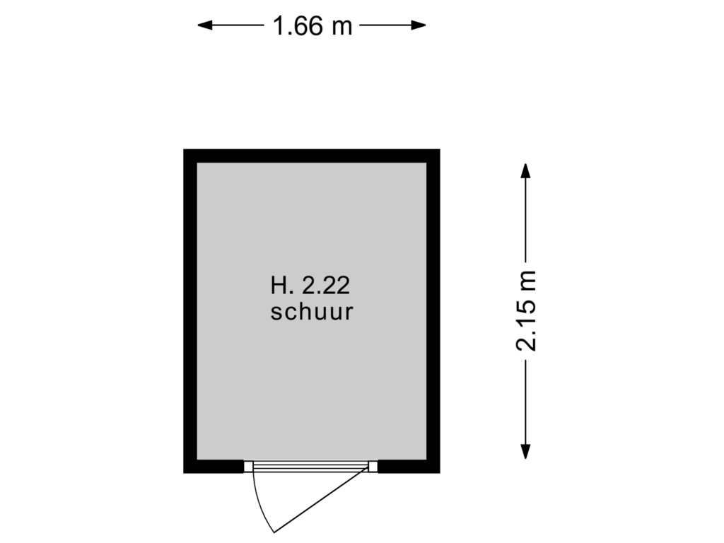 View floorplan of schuur of Rijnland 18