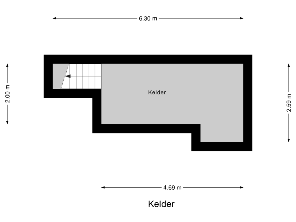 Bekijk plattegrond van Kelder van Wierdensestraat 82