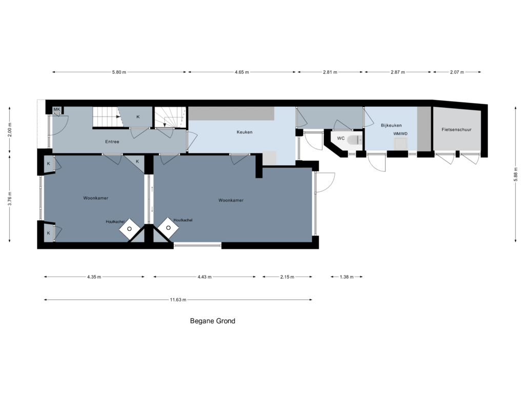 Bekijk plattegrond van Begane Grond van Wierdensestraat 82