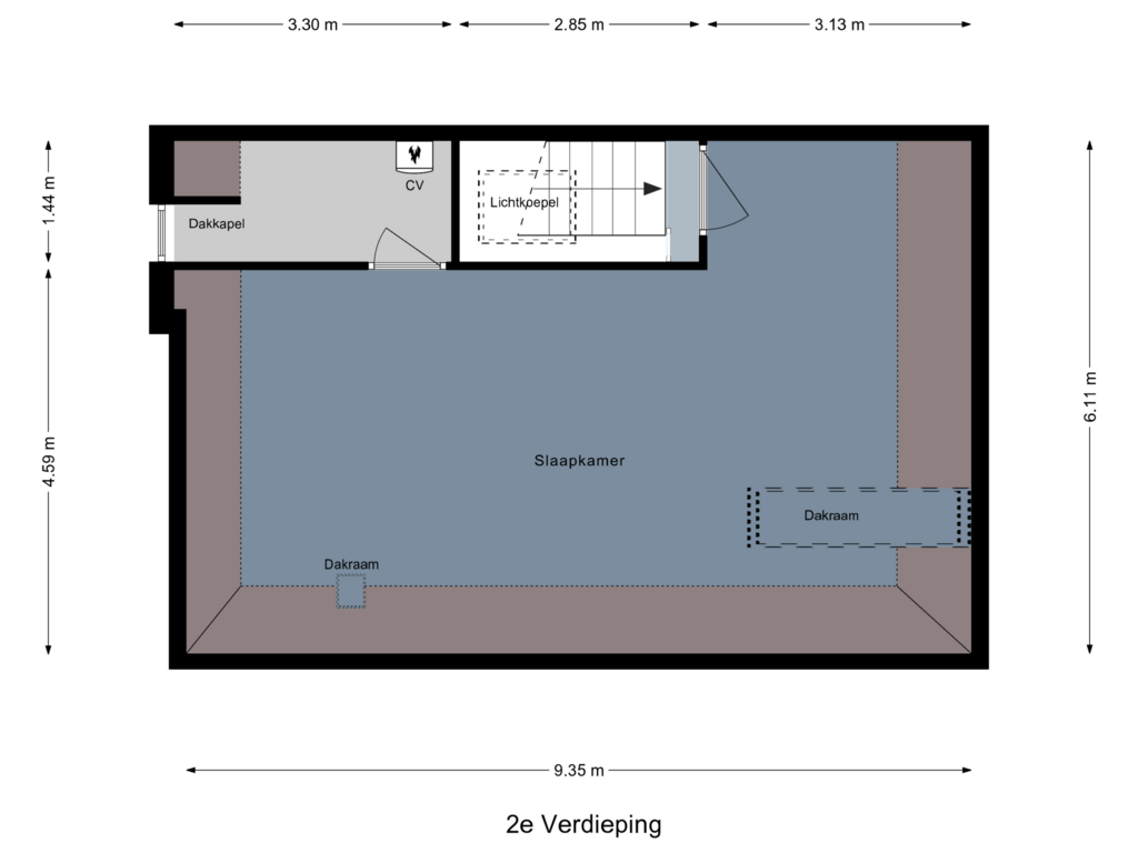 Bekijk plattegrond van 2e Verdieping van Wierdensestraat 82