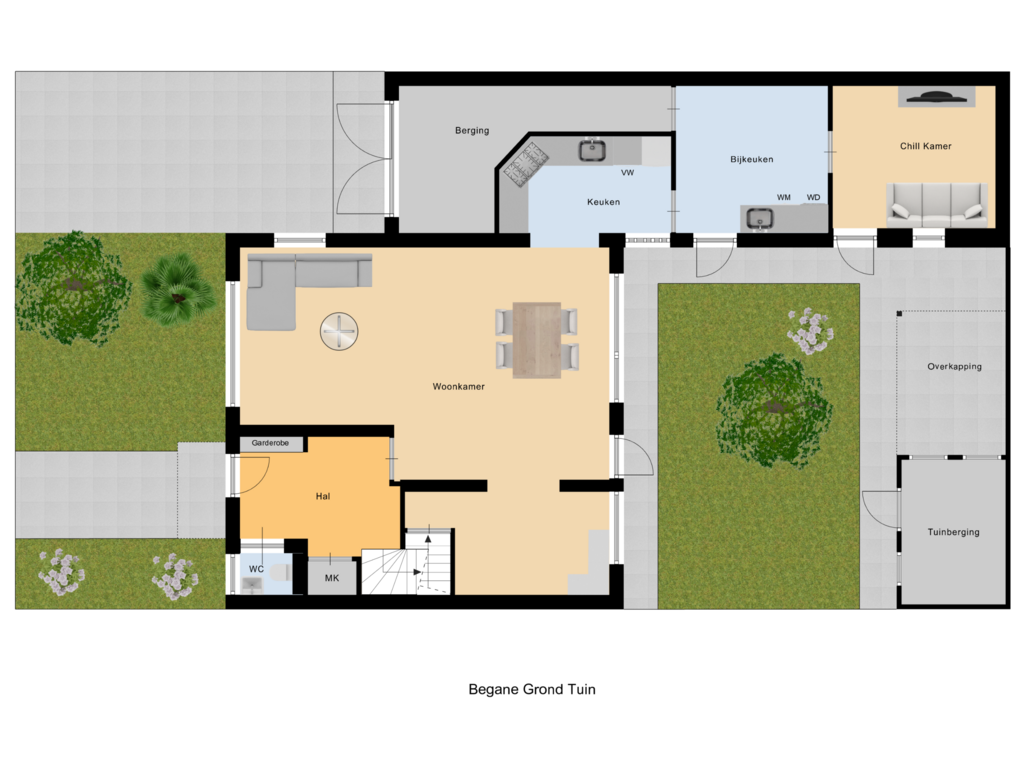 View floorplan of Begane Grond Tuin of Populierstraat 17