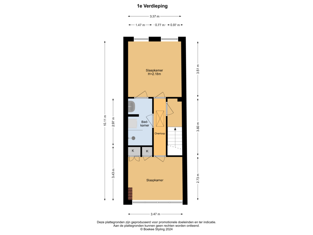 Bekijk plattegrond van 1e Verdieping van Jan Steenstraat 11