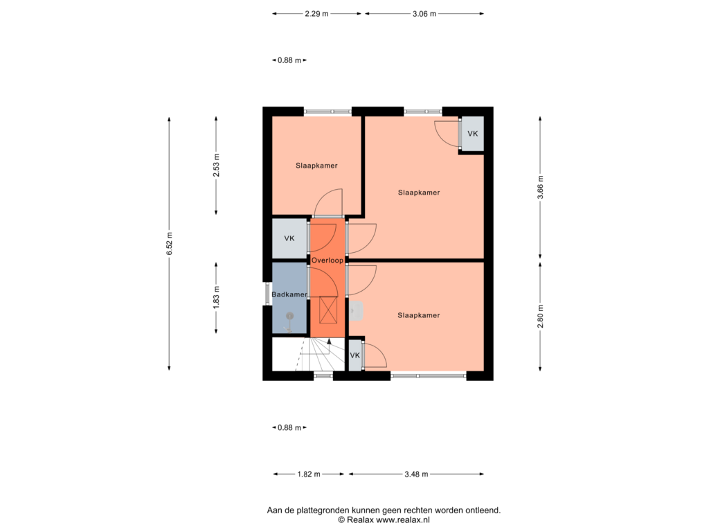 View floorplan of Verdieping 1 of Prins Willem van Oranjestraat 24