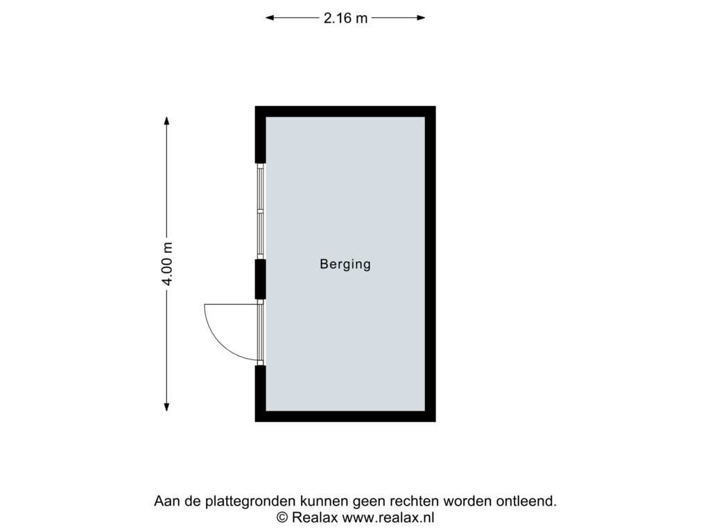 View floorplan of Berging of Prins Willem van Oranjestraat 24