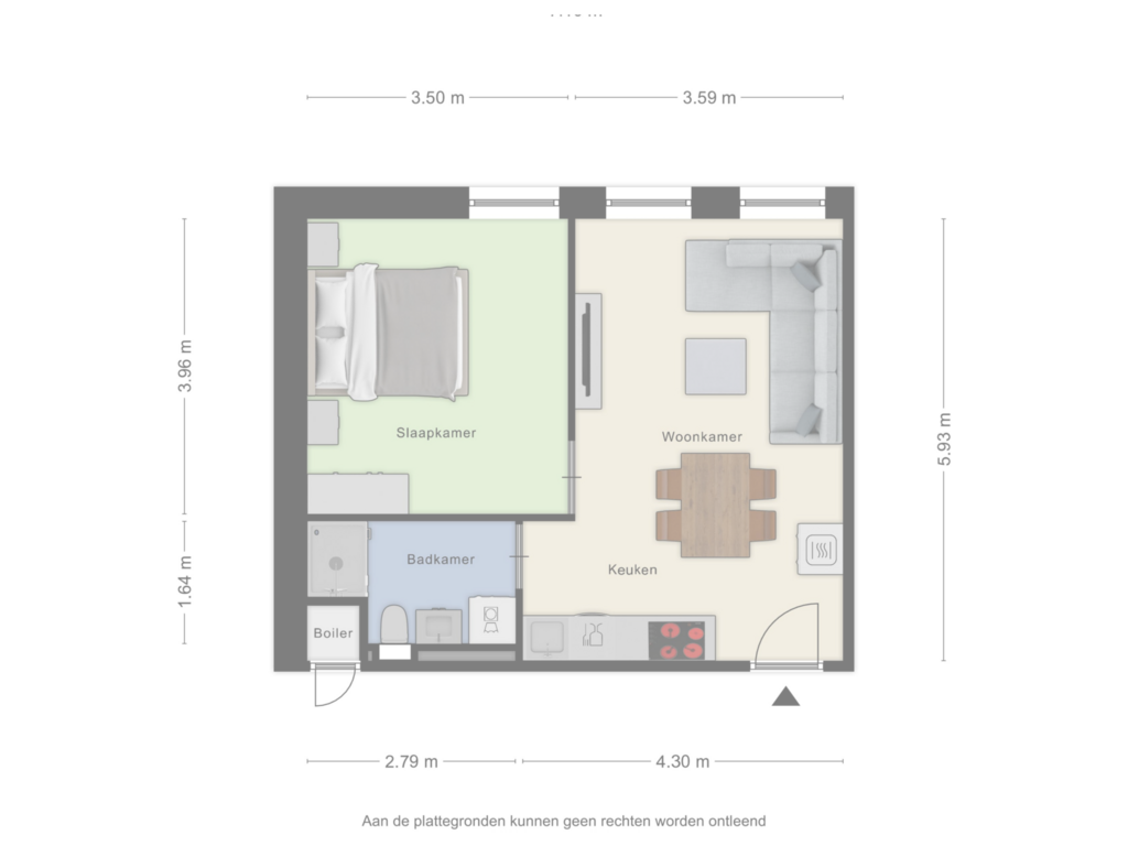 View floorplan of Type Brooklyn of Volmerlaan 4-F010