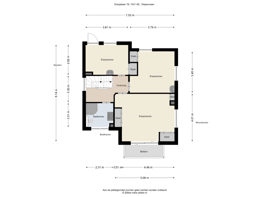 View floorplan of Eerste Verdieping of Oranjelaan 78