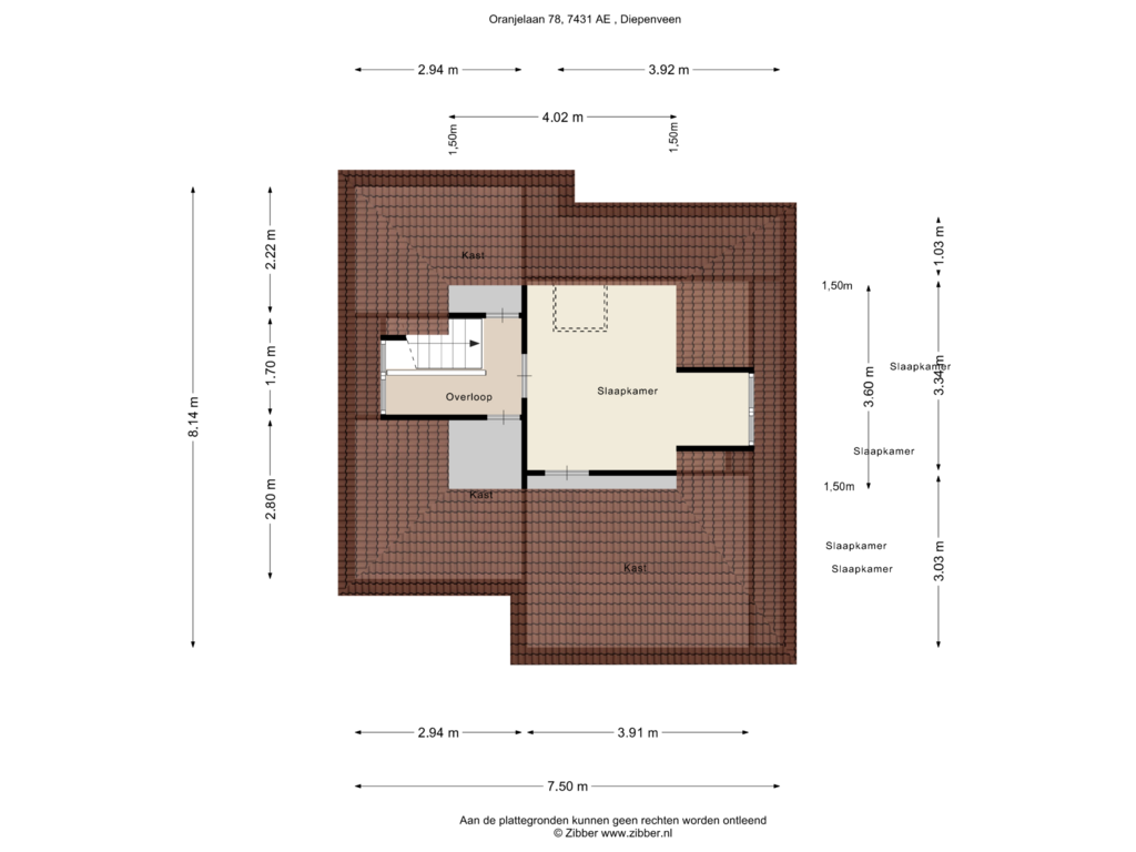 View floorplan of Tweede Verdieping of Oranjelaan 78