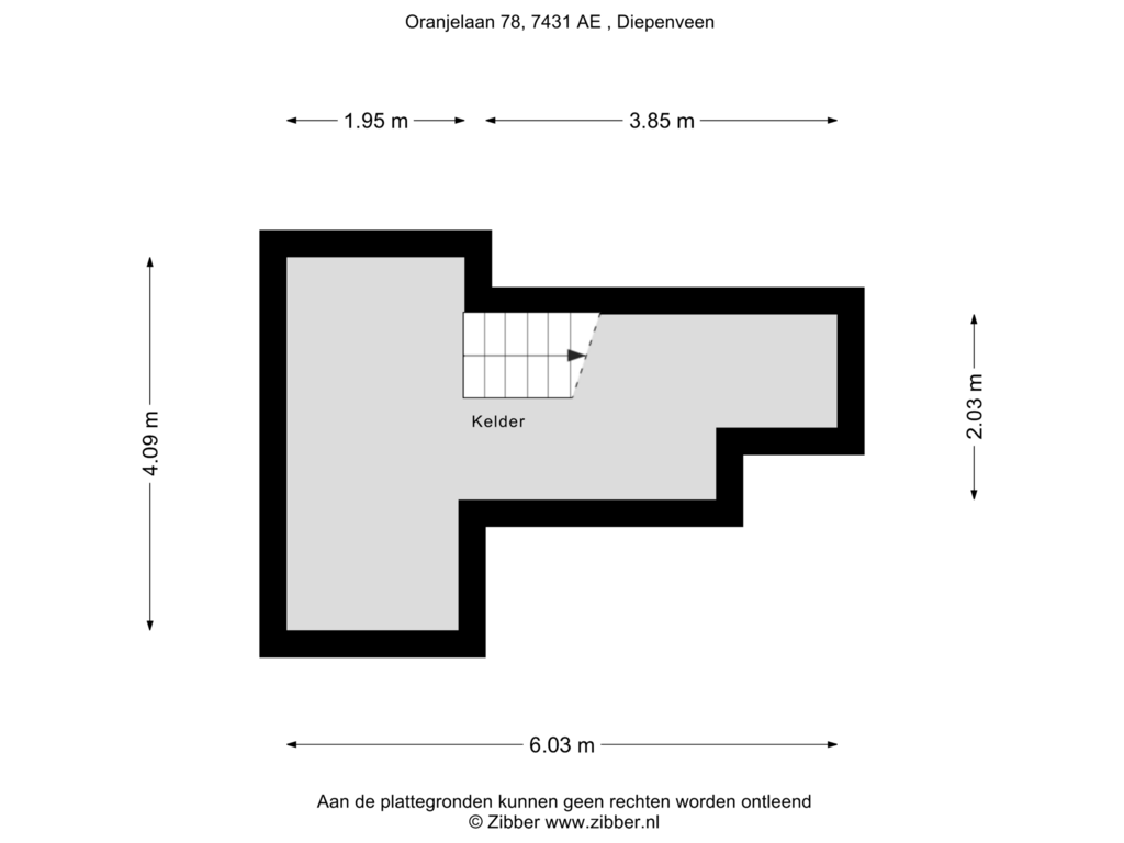 View floorplan of Kelder of Oranjelaan 78