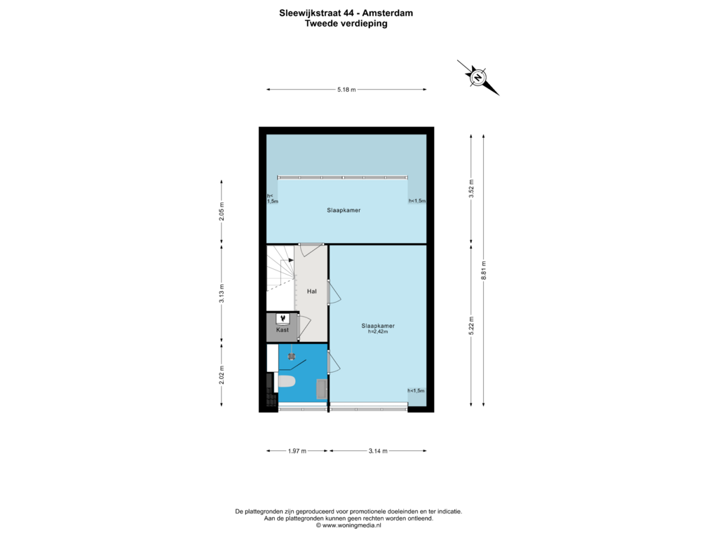 View floorplan of 2e_verd of Sleewijkstraat 44