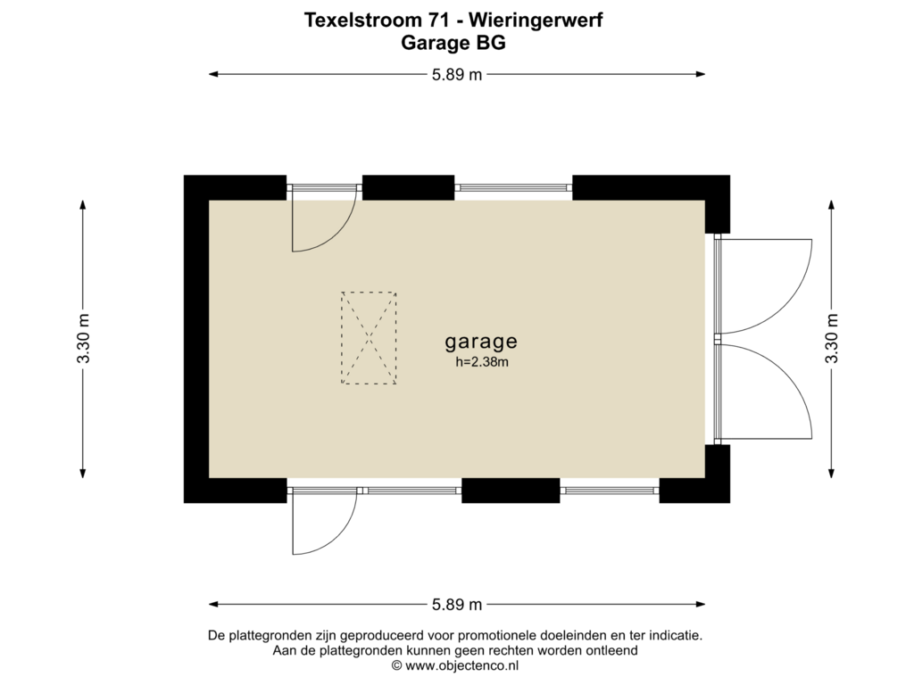 Bekijk plattegrond van GARAGE BG van Texelstroom 71